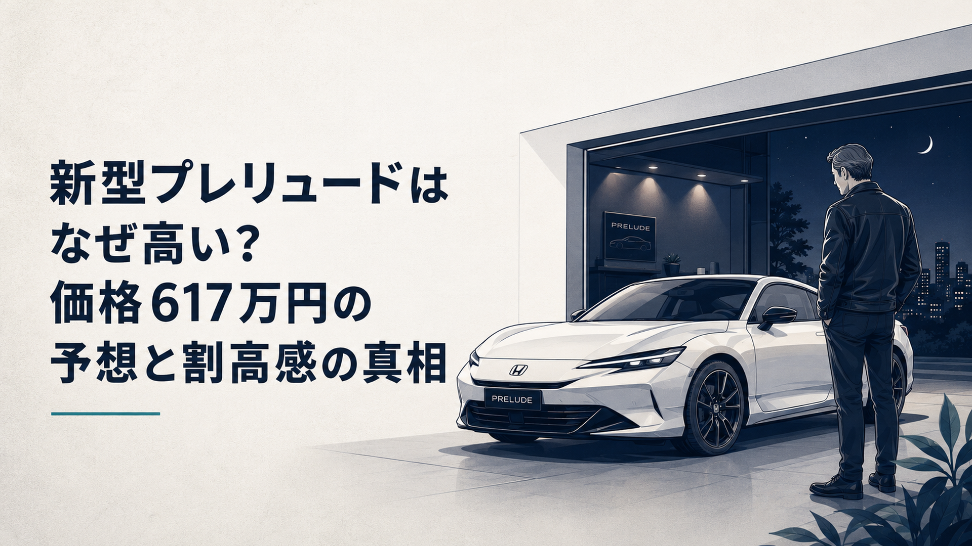 新型プレリュードとプリウスを正面から見比べる自動車デザイン考察のイメージ