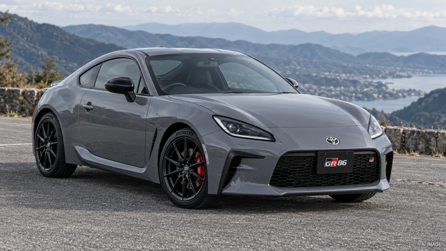 日本向け2026年改良GR86 RZの公式実車画像を参考にしたAIイメージ。BRZや未発表の次期型の画像ではありません