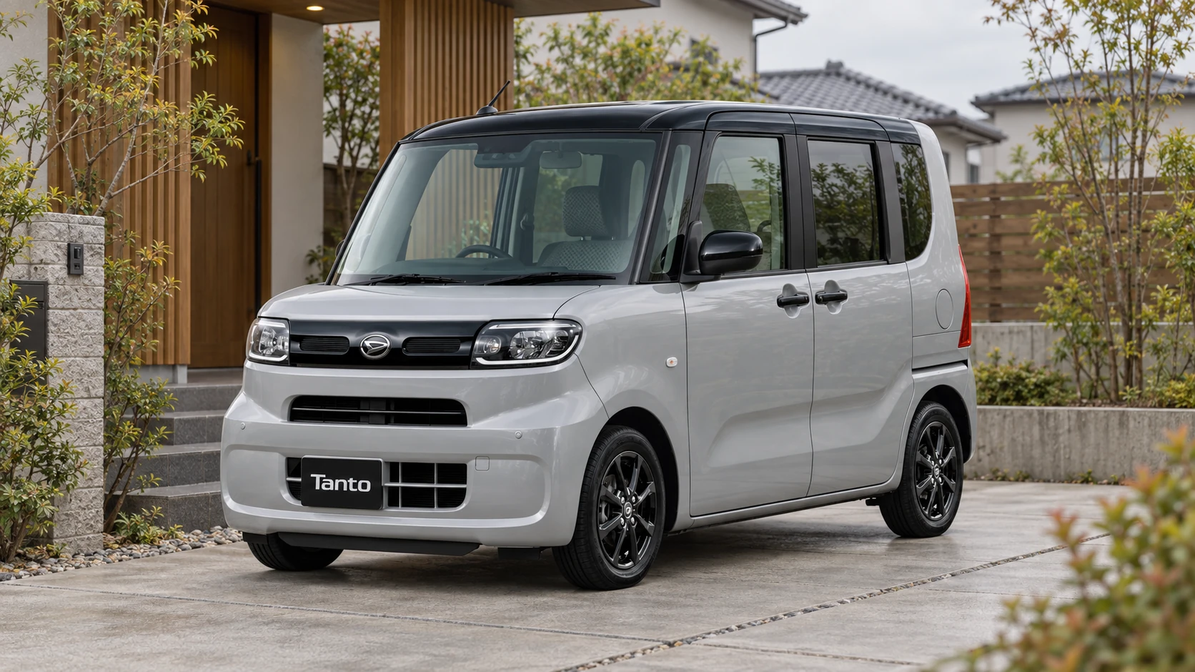黒いミラーとドアハンドルを持つタントXデイリーツールのAI生成イメージ